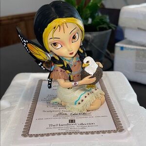 Native American Fairy Figurine with Eagle